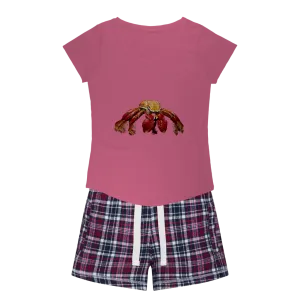 Red Crab Women's Sleepy Tee and Flannel Short