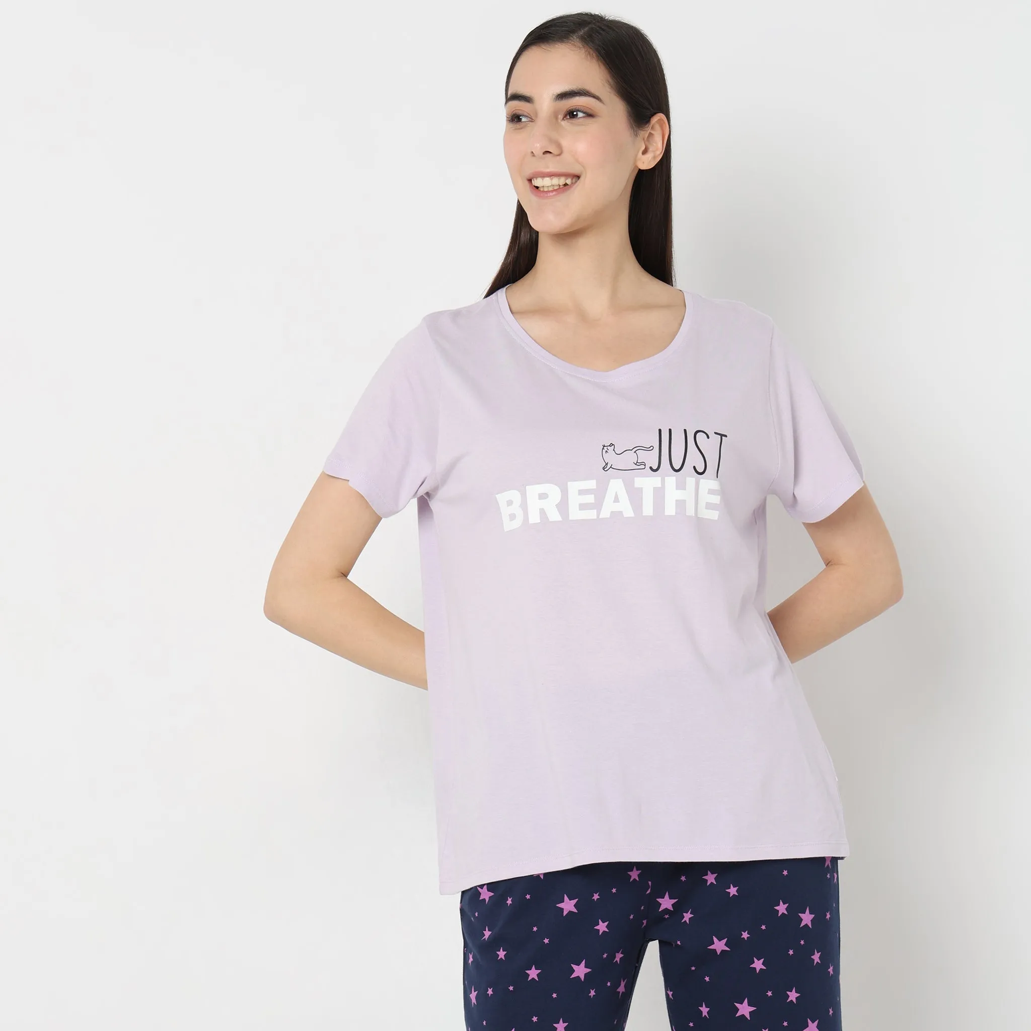 Regular Fit Animal Print Lounge T-Shirt