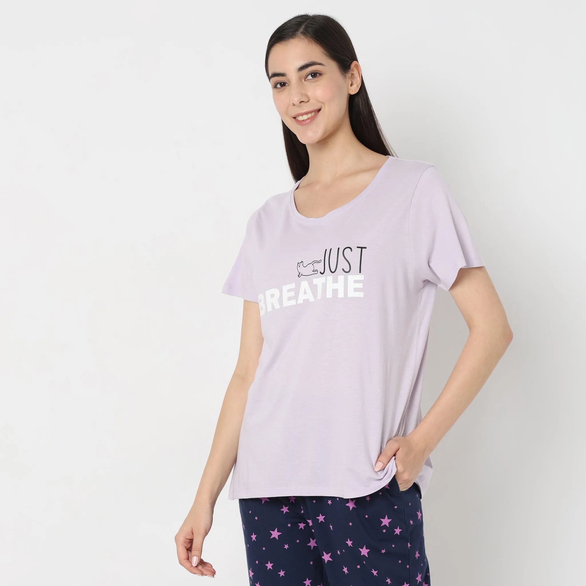 Regular Fit Animal Print Lounge T-Shirt