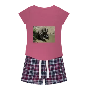 Rhino Women's Sleepy Tee and Flannel Short