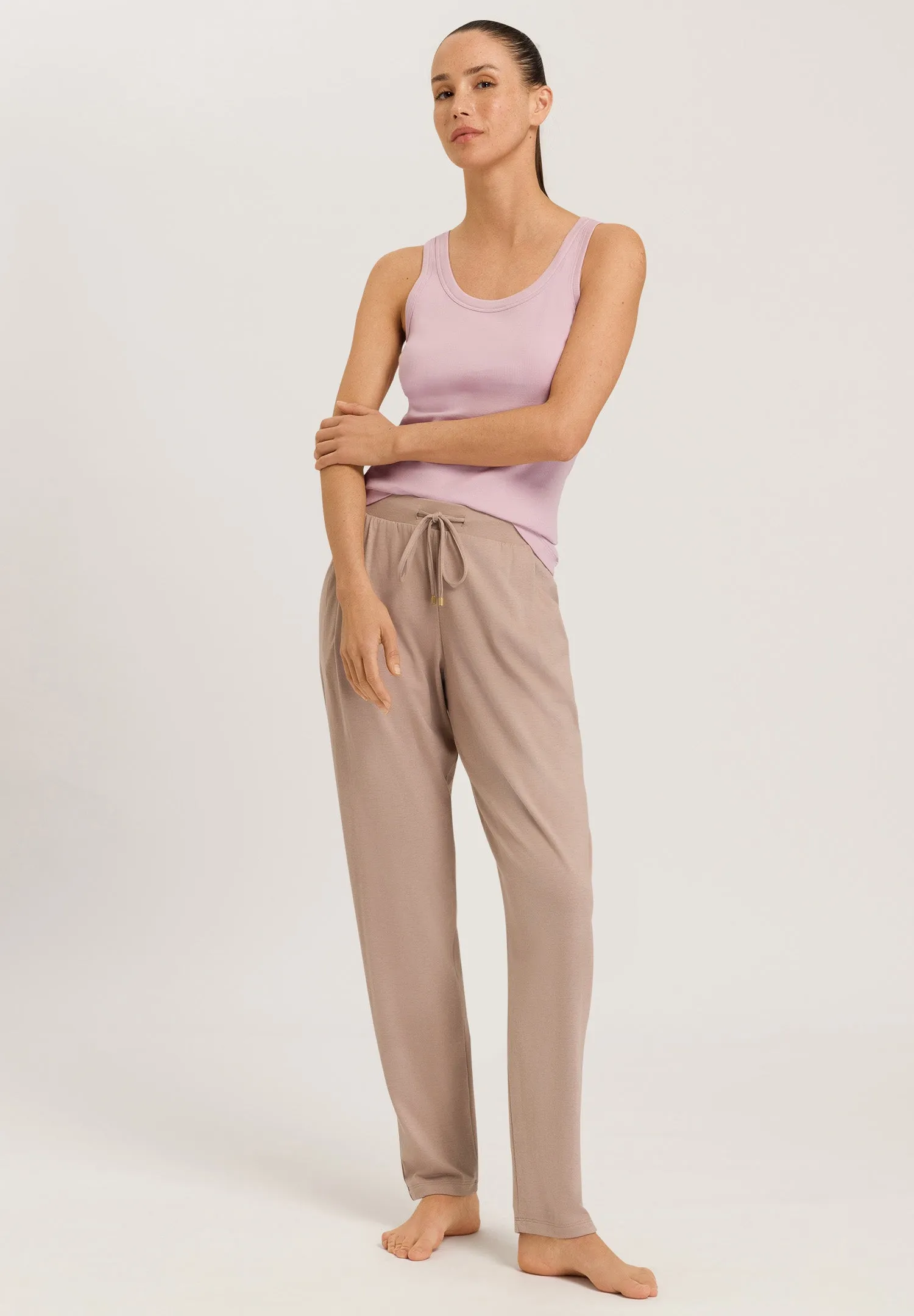 Sleep And Lounge Ribbed Cotton Tank Top | Crepe Pink 77751-1499