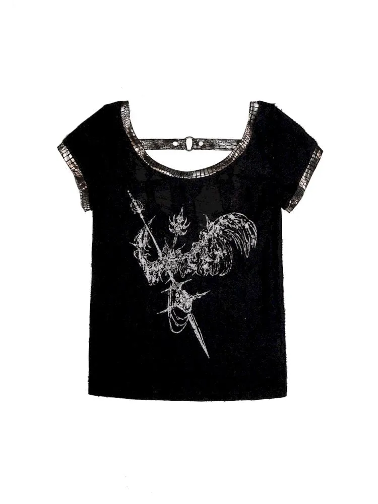 Stamped Printed Backless Top【s0000009479】
