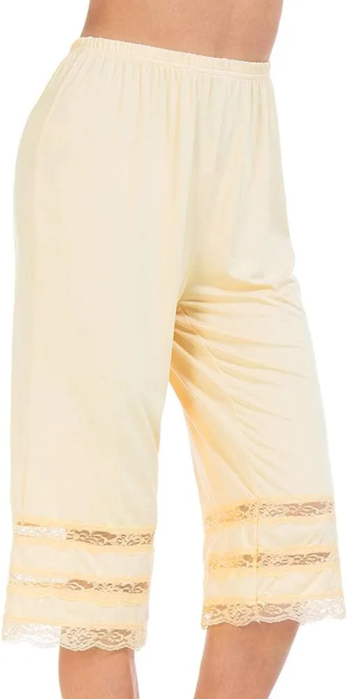 Subuteay Lace Split Slips for Women Smooth Bloomer Pants Above Knee Pettipants