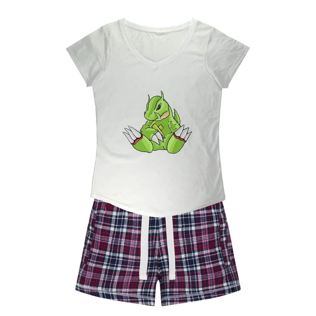 Toxcana Women's Sleepy Tee and Flannel Short