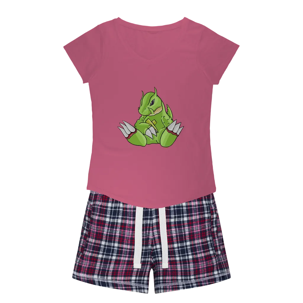 Toxcana Women's Sleepy Tee and Flannel Short