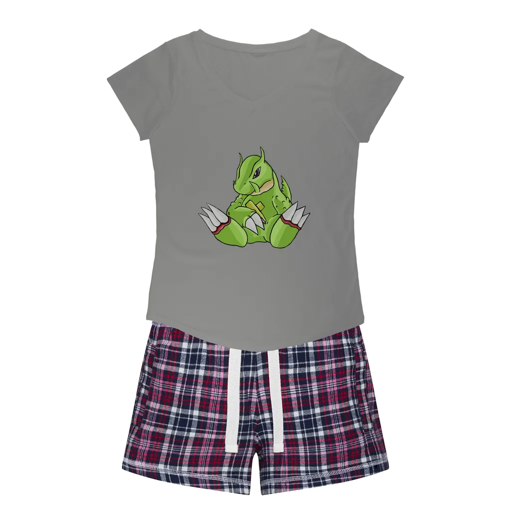 Toxcana Women's Sleepy Tee and Flannel Short