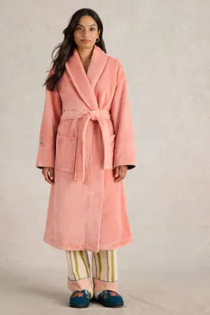 White Stuff Mid Pink Clover Cosy Dressing Gown
