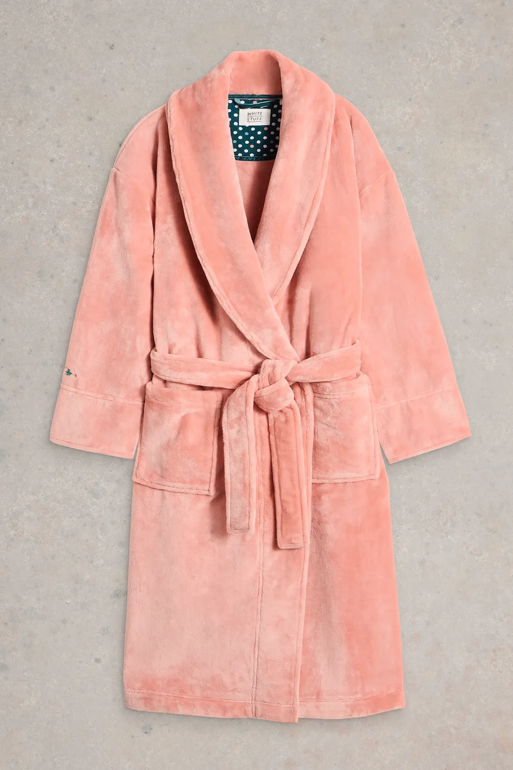 White Stuff Mid Pink Clover Cosy Dressing Gown