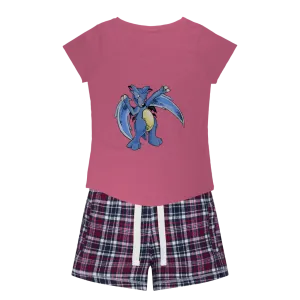 Wolwing Women's Sleepy Tee and Flannel Short