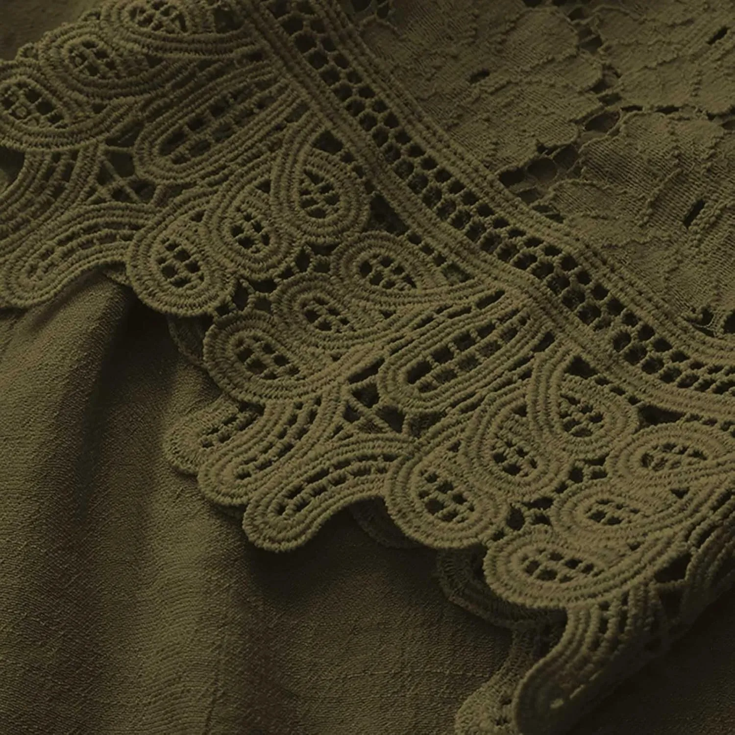 Women's Linen Embroidered Tops Loose Fit Flowy Lace Tunic 3/4 Sleeve Summer Cotton Blouse Shirts Boho Trendy Clothes